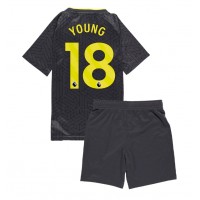 Fotballdrakt Barn Everton Ashley Young #18 Bortedraktsett 2024-25 Kortermet (+ Korte bukser)